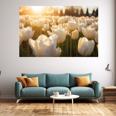 Painting of White Tulips